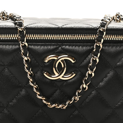 Chanel Lambskin Quilted Small CC Vanity Case Black 16 of 23