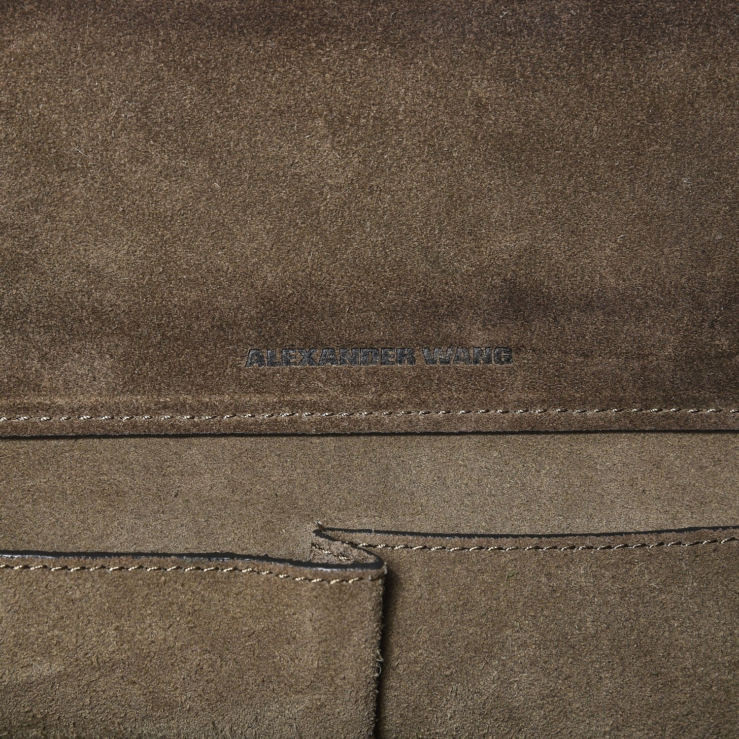 Alexander Wang Suede Crocodile Embossed Prisma Skeletal Tote Bag Brown 7 of 14