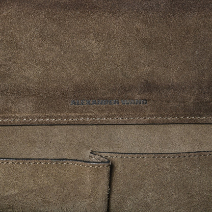 Alexander Wang Suede Crocodile Embossed Prisma Skeletal Tote Bag Brown 7 of 14