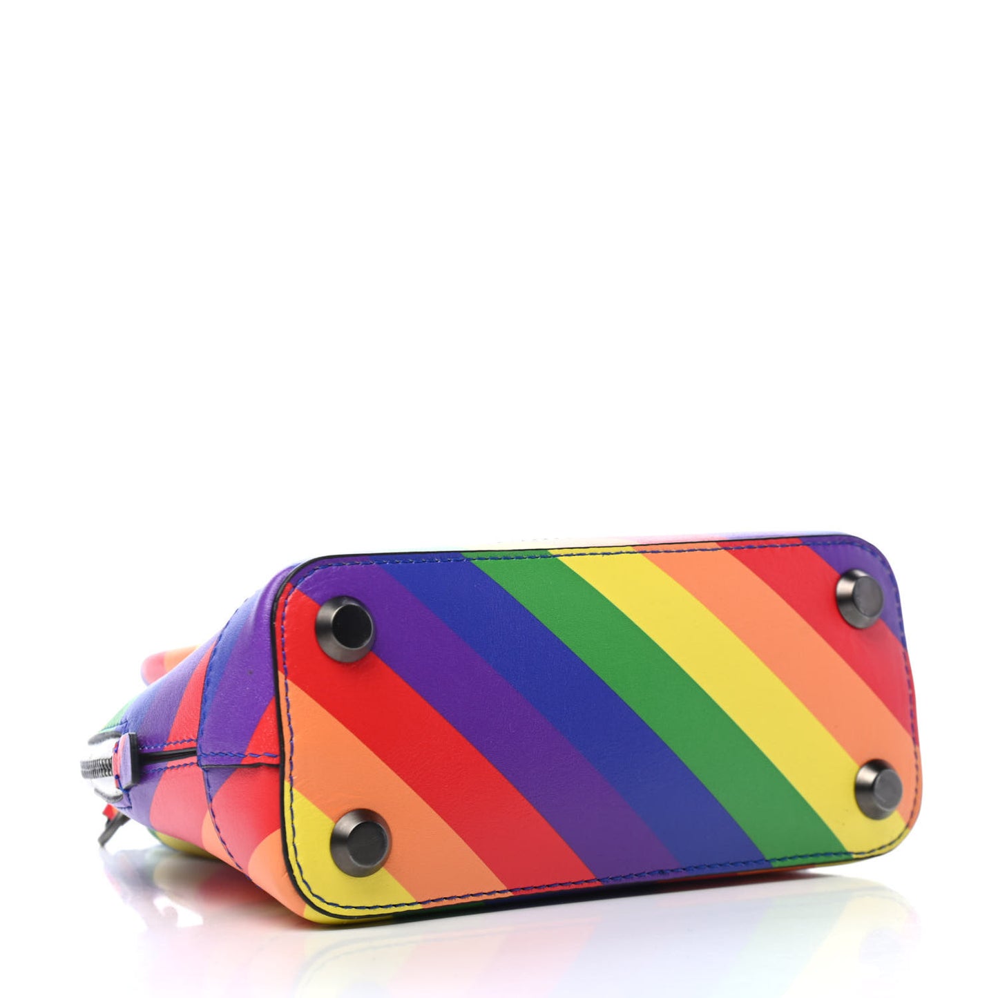 Smooth Calfskin Logo Rainbow XXS Ville Top Handle Bag Multicolor