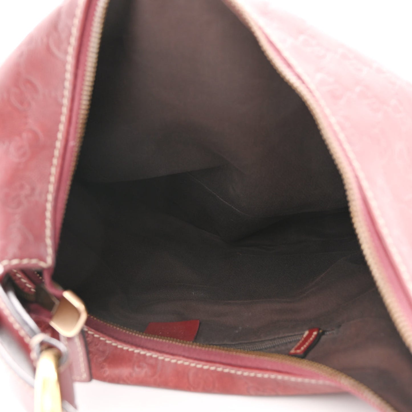 Guccissima Medium Horsebit Chain Hobo Red