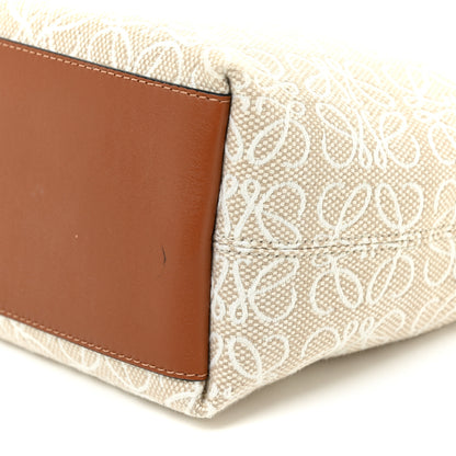 Loewe Jacquard Anagram Calfskin Small Cubi Bag Ecru Tan 9 of 17