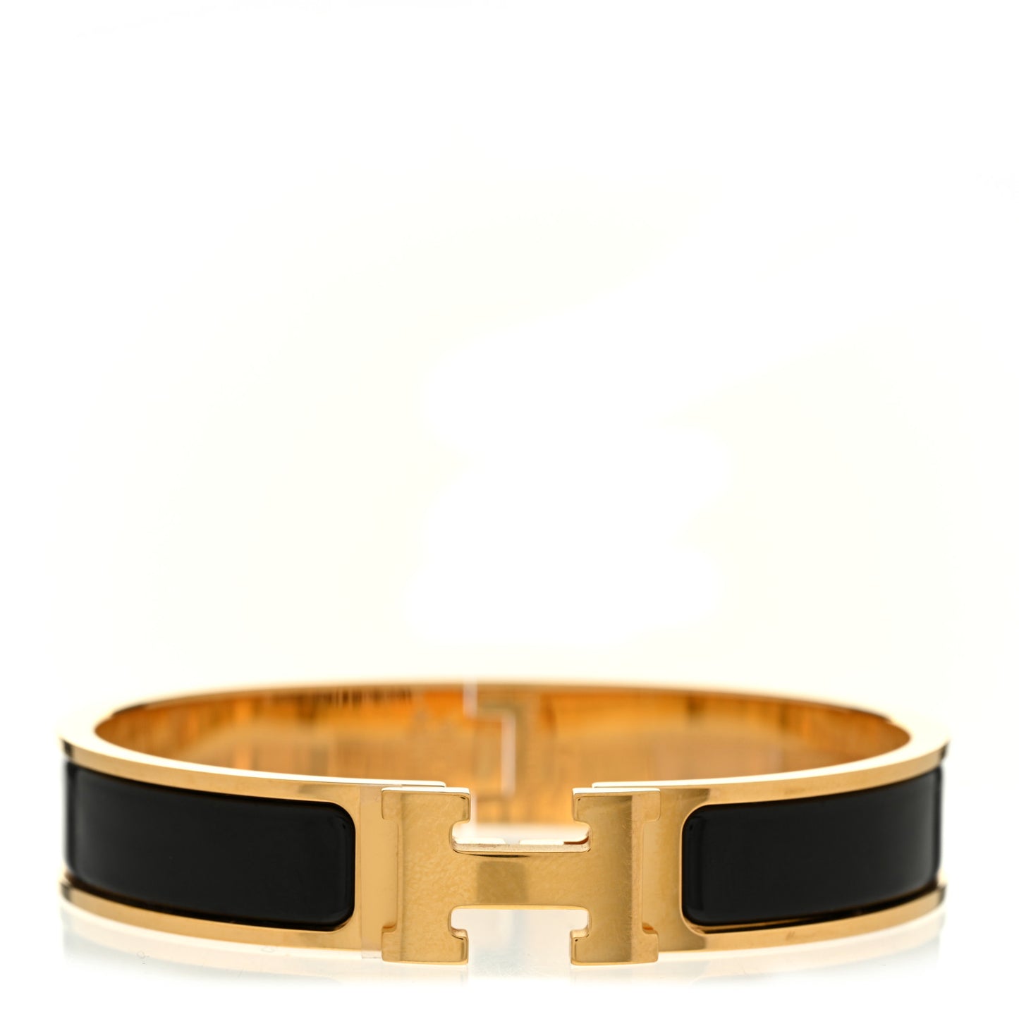 Enamel Narrow Clic Clac H Bracelet GM Black