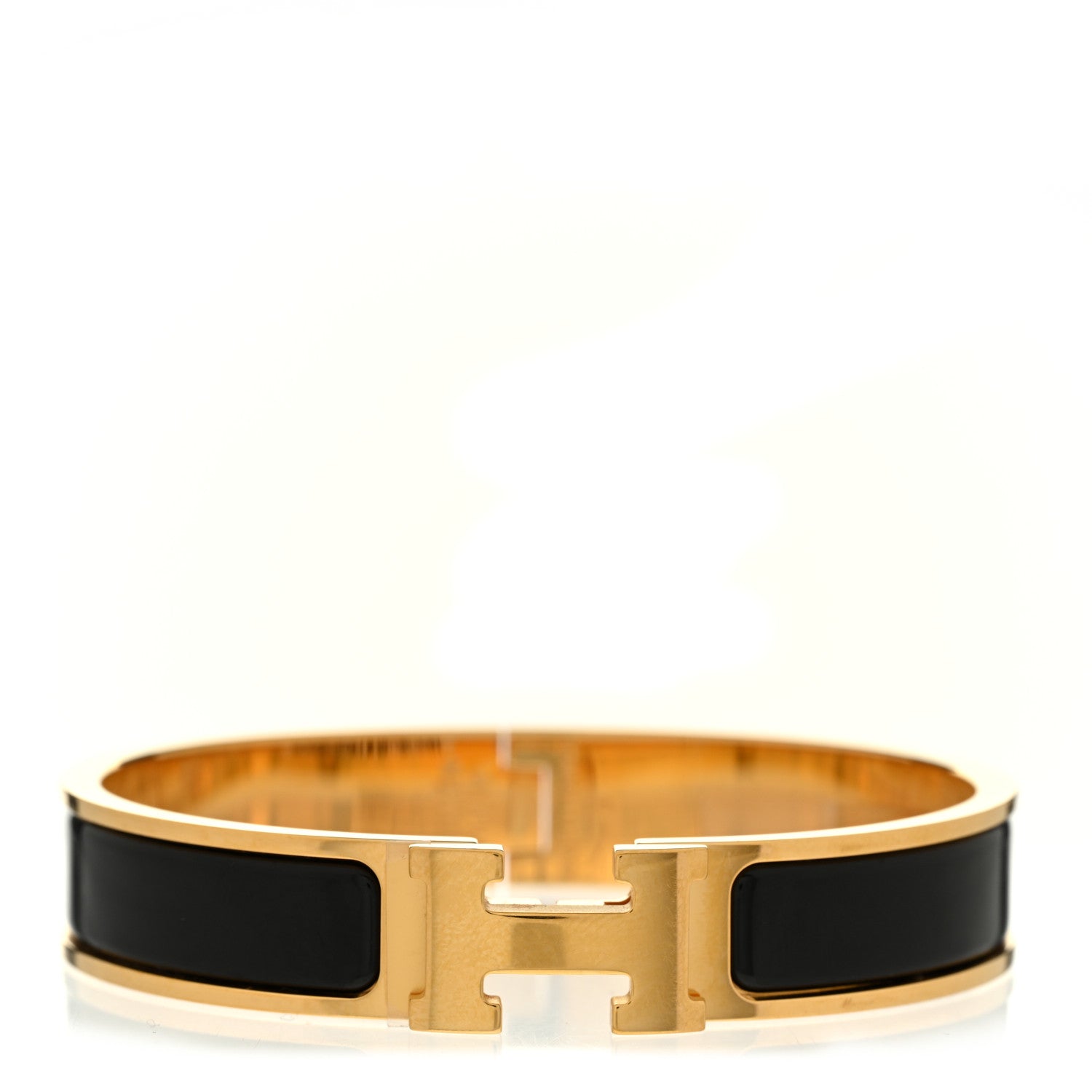 Hermes Enamel Narrow Clic Clac H Bracelet GM Black 1 of 5
