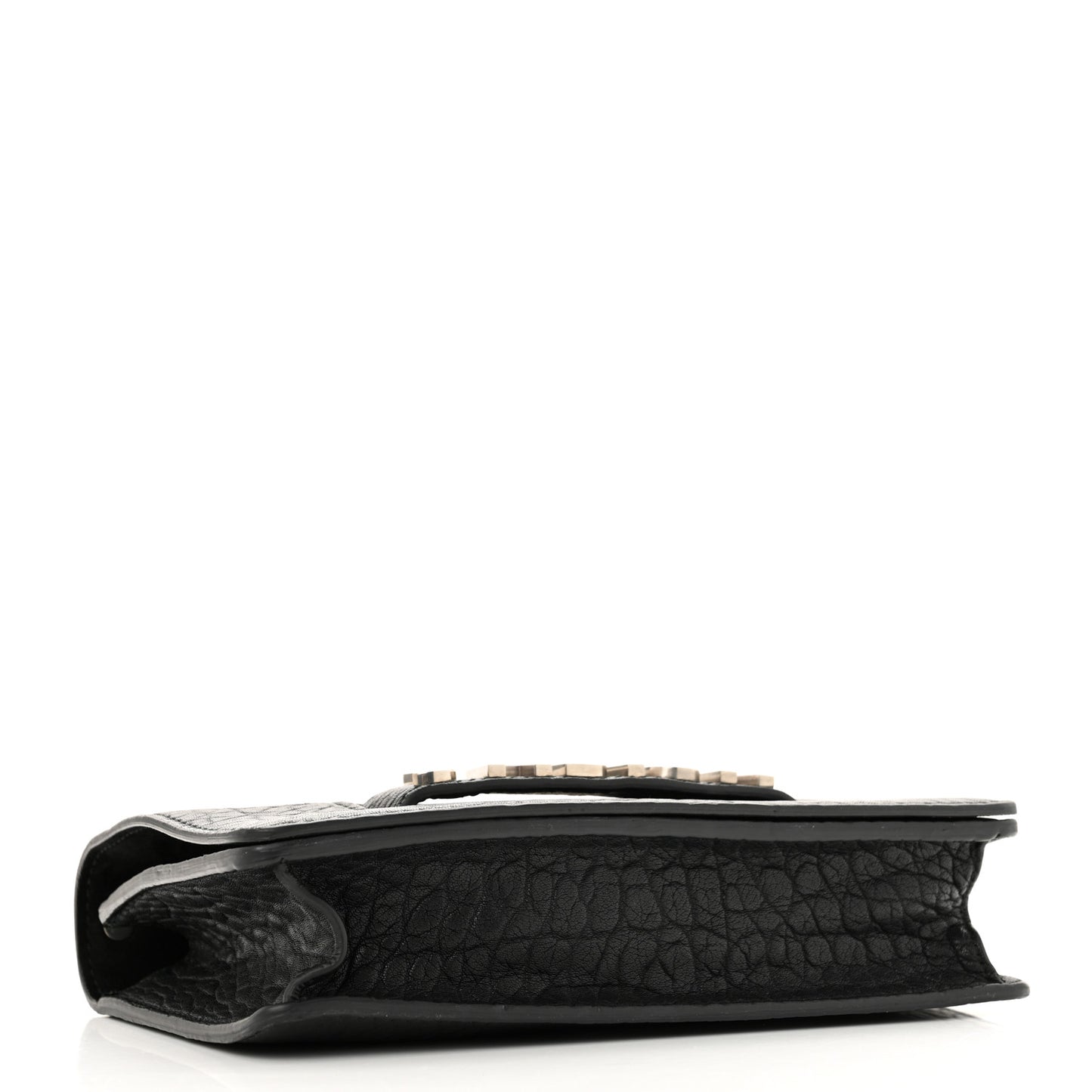 Canyon Grained Lambskin J'Adior Chain Flap Bag Black