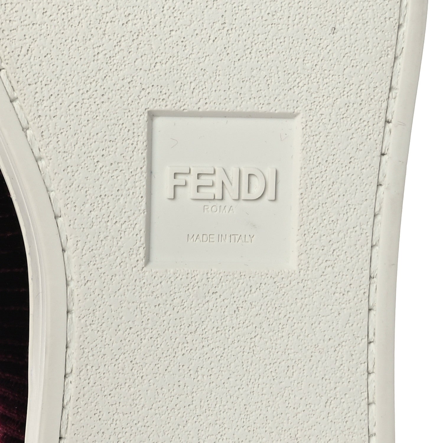 Fendi Velvet Quilted Logo Sneakers 37 Burgundy 7 of 8