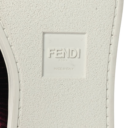 Fendi Velvet Quilted Logo Sneakers 37 Burgundy 7 of 8