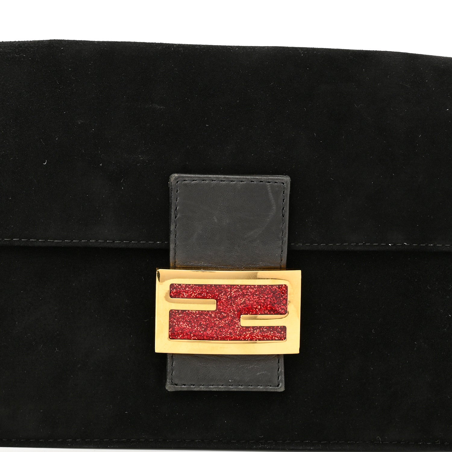 Fendi Suede Calfskin Baguette Black 6 of 8