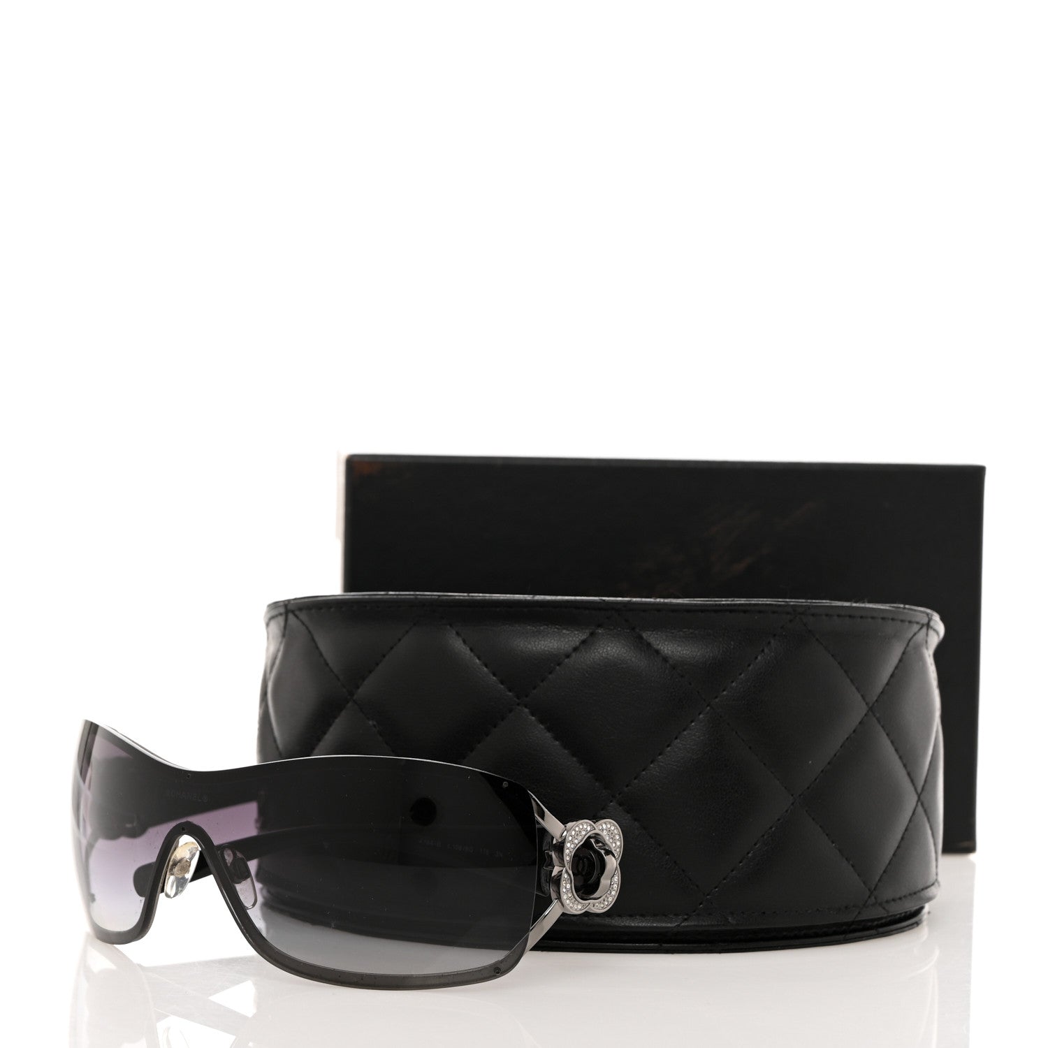 Chanel Swarovski Crystal Camellia CC Sunglasses 4164-B Black 7 of 7