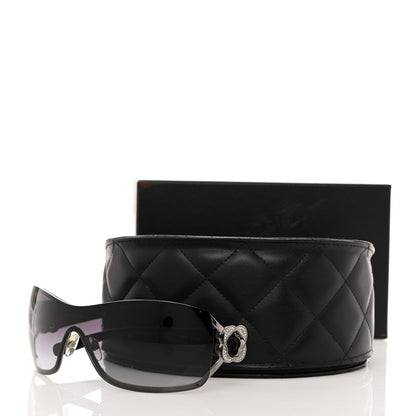Chanel Swarovski Crystal Camellia CC Sunglasses 4164-B Black 7 of 7