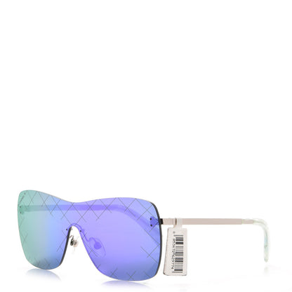 Chanel Shield Runway Sunglasses 4215 Silver Purple 1 of 8