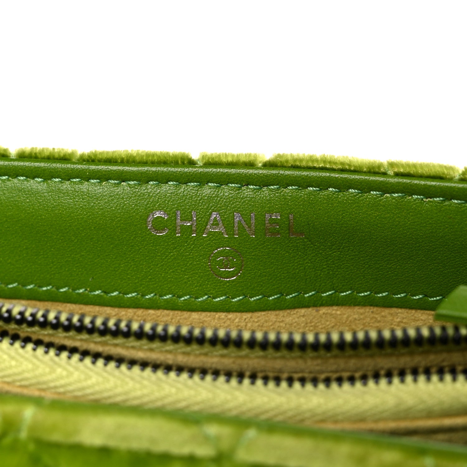 Chanel Velvet Quilted Mini Phone Holder Crossbody Bag Green 6 of 17