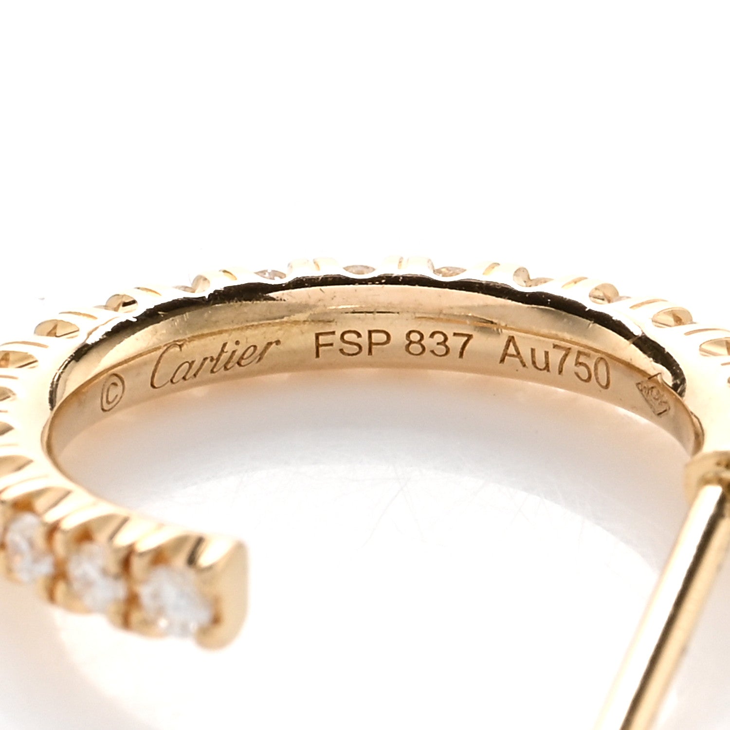 Cartier 18K Yellow Gold Diamond SM Etincelle De Cartier Hoop Earrings 4 of 4