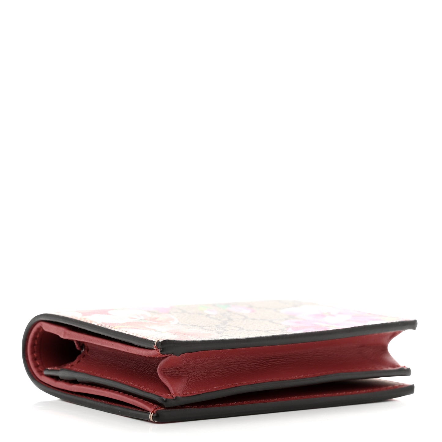 GG Supreme Monogram Blooms Card Case Beige Multicolor Dry Rose