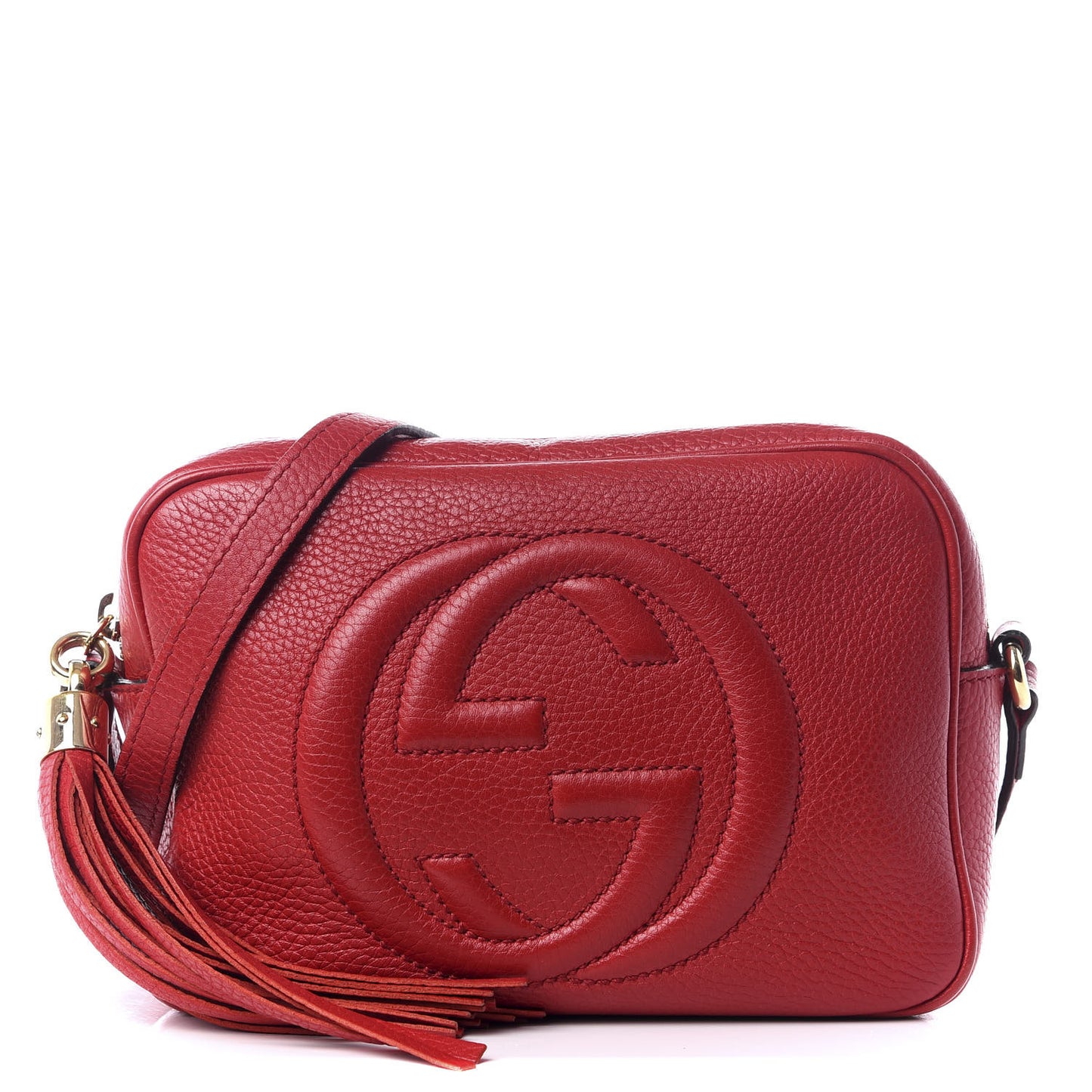 Pebbled Calfskin Small Soho Disco Bag Tabasco Red