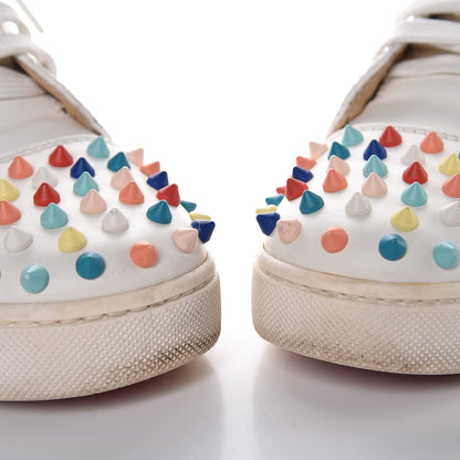 Christian Louboutin Calfskin Louis Spikes Flat Sneakers 40 White Multi 22 of 26