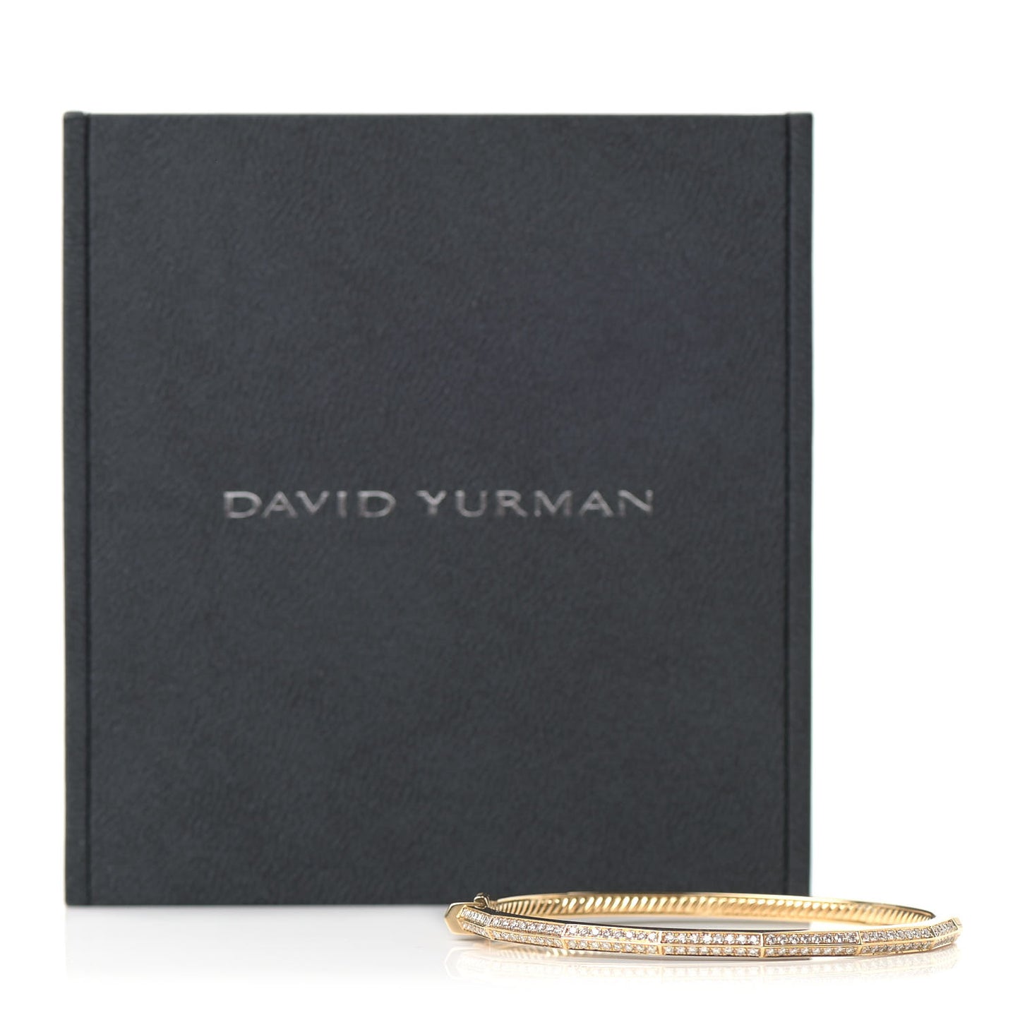 18K Yellow Gold Diamond 3mm Stax Single Row Faceted Bracelet