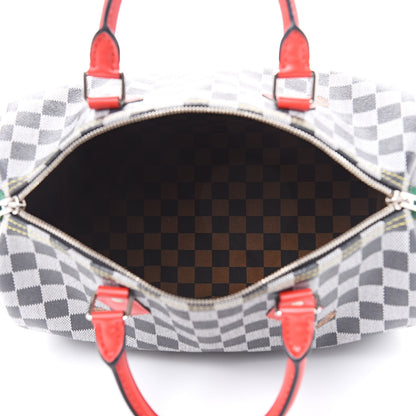 Louis Vuitton Damier Speedy Bandouliere 30 Black White 5 of 10