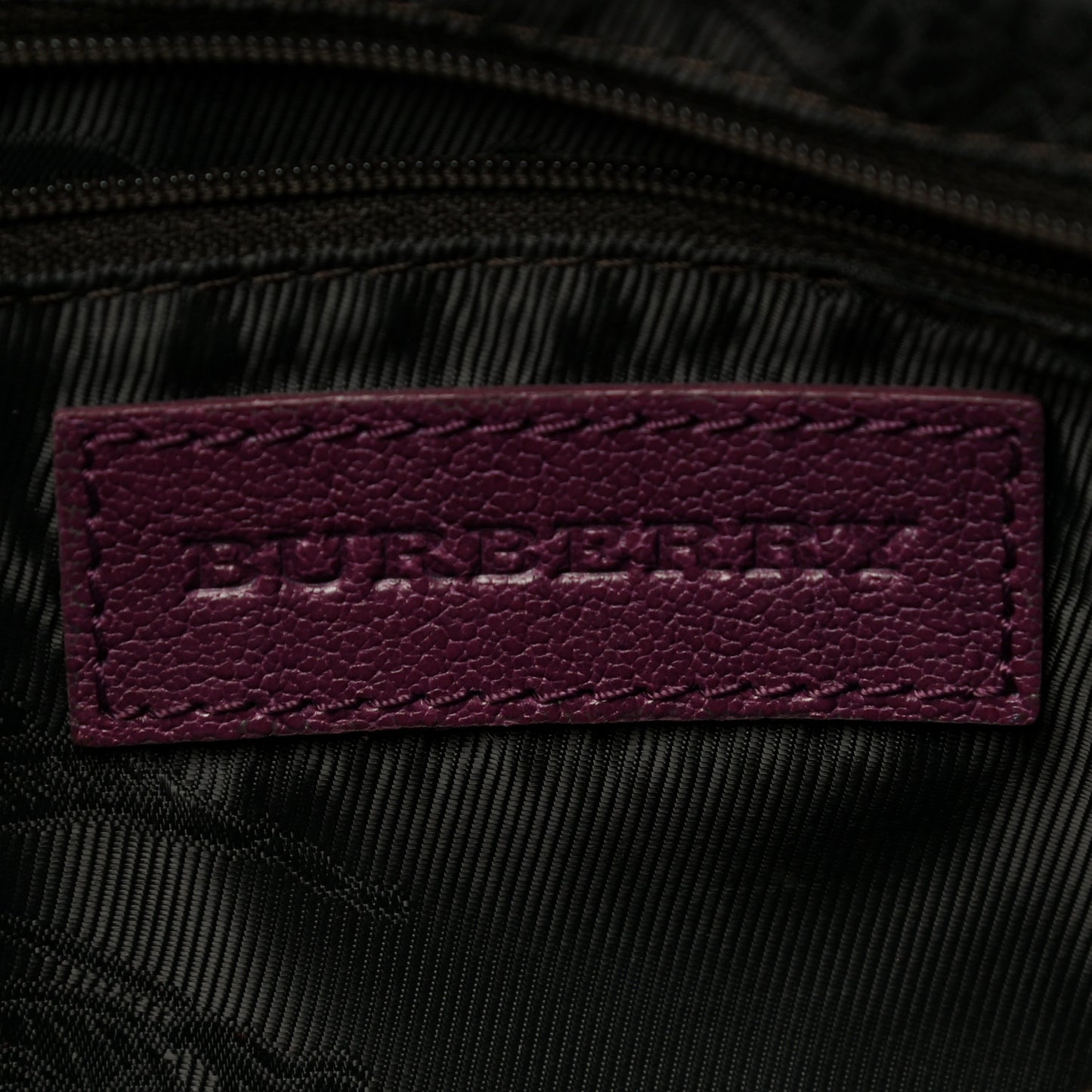 Grainy Calfskin Small Pilgrim Bowling Bag Plum
