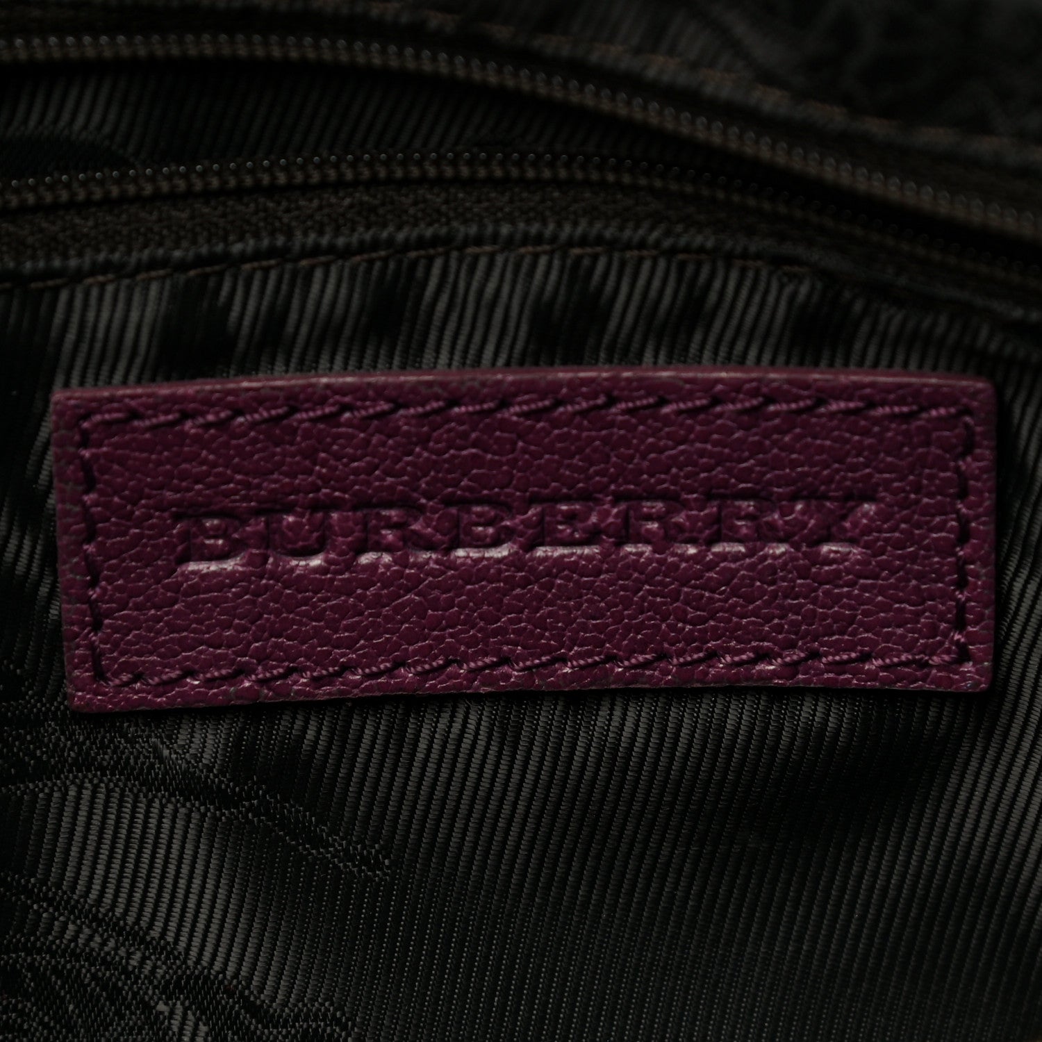 Burberry Grainy Calfskin Small Pilgrim Bowling Bag Plum 10 of 15