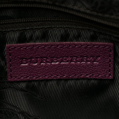Burberry Grainy Calfskin Small Pilgrim Bowling Bag Plum 10 of 15