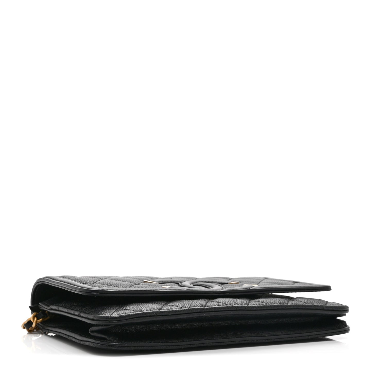 Caviar Quilted CC Filigree Wallet On Chain WOC Black
