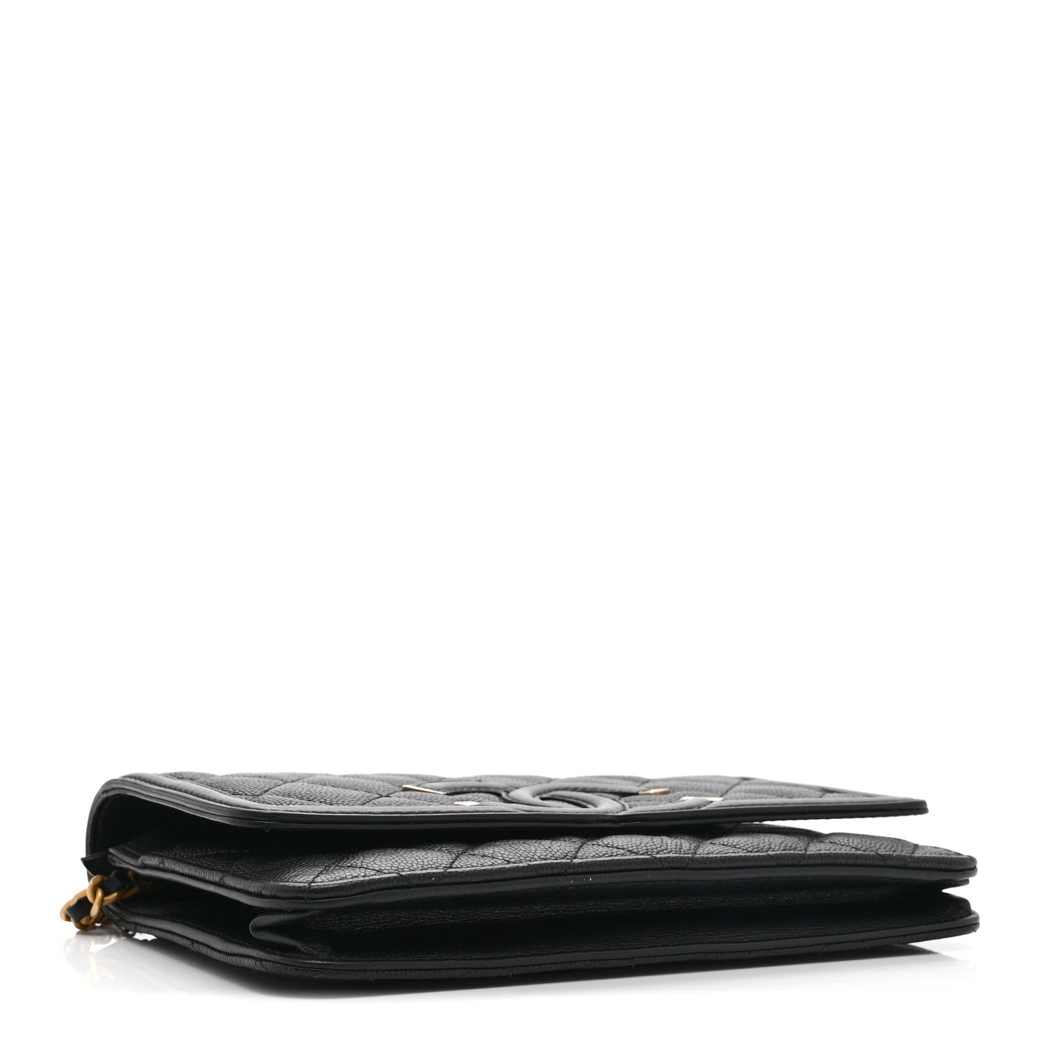 Chanel Caviar Quilted CC Filigree Wallet On Chain WOC Black 4 of 11