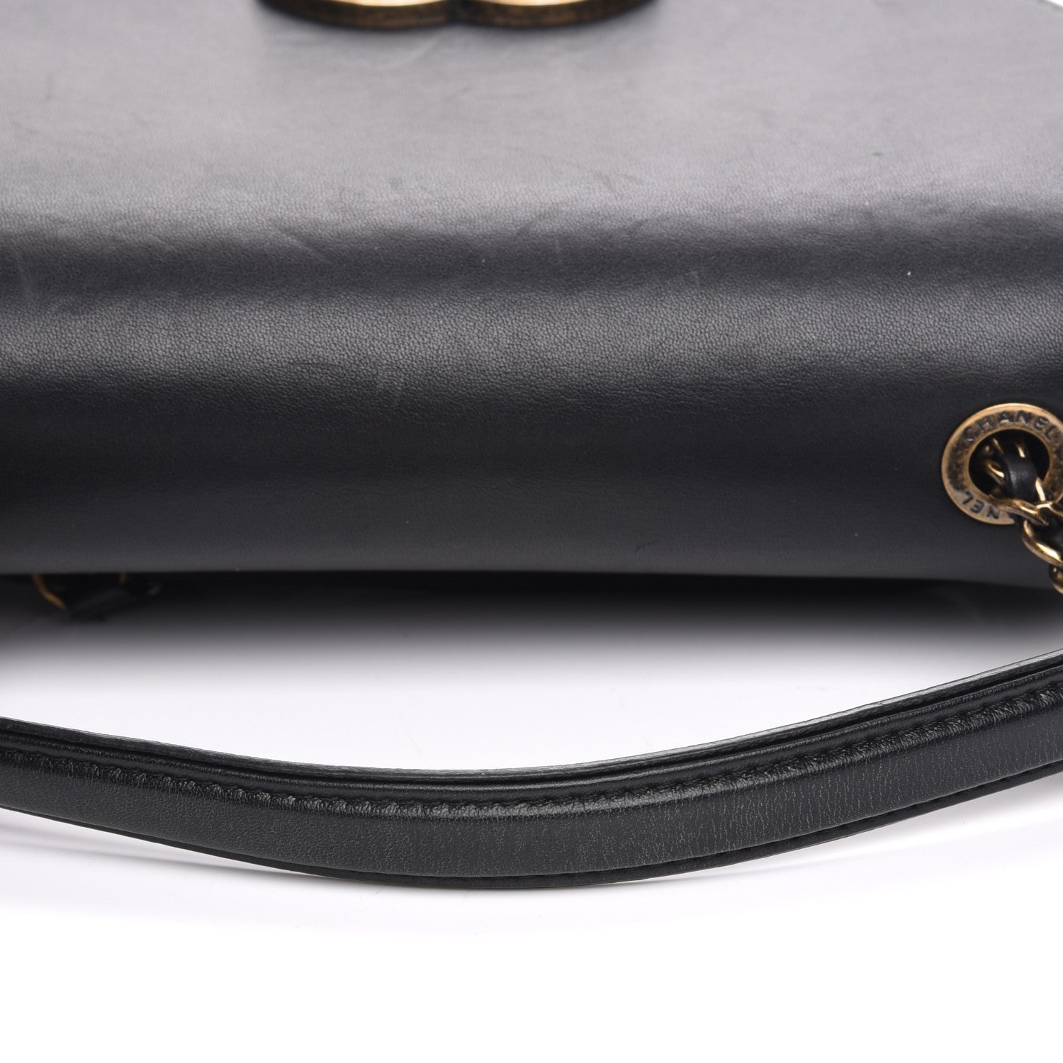 Chanel Shiny Calfskin Goatskin Quilted Small Coco Curve Messenger Flap Black 8 of 9