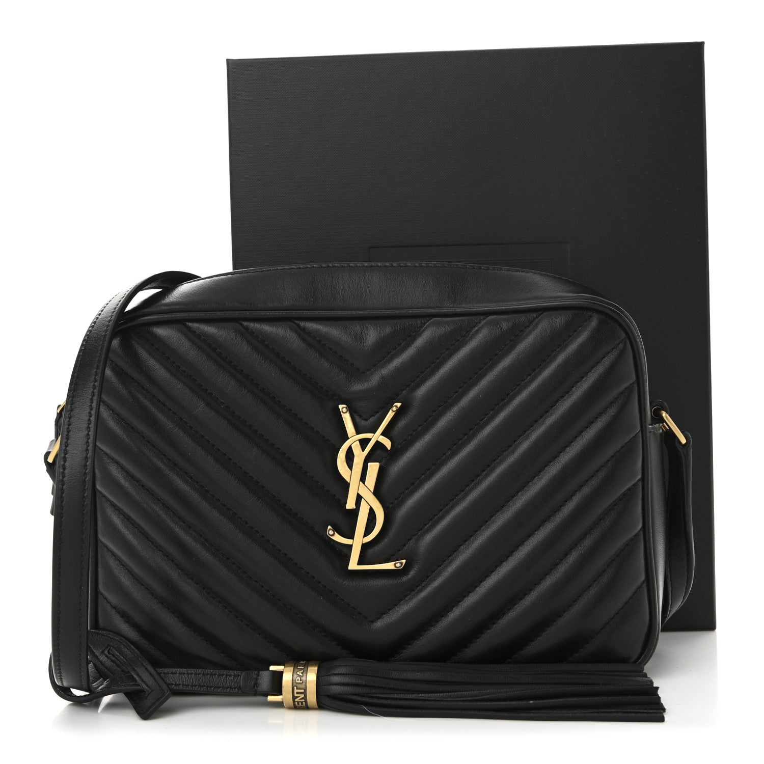 Saint Laurent Calfskin Matelasse Monogram Lou Camera Bag Black 11 of 11