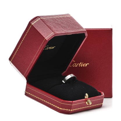 Cartier 18K White Gold Diamond 4mm LOVE Wedding Band Ring 56 7.5 6 of 6