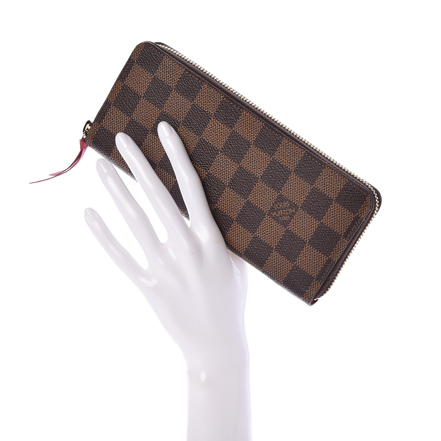 Louis Vuitton Damier Ebene Clemence Wallet Cherry 2 of 6