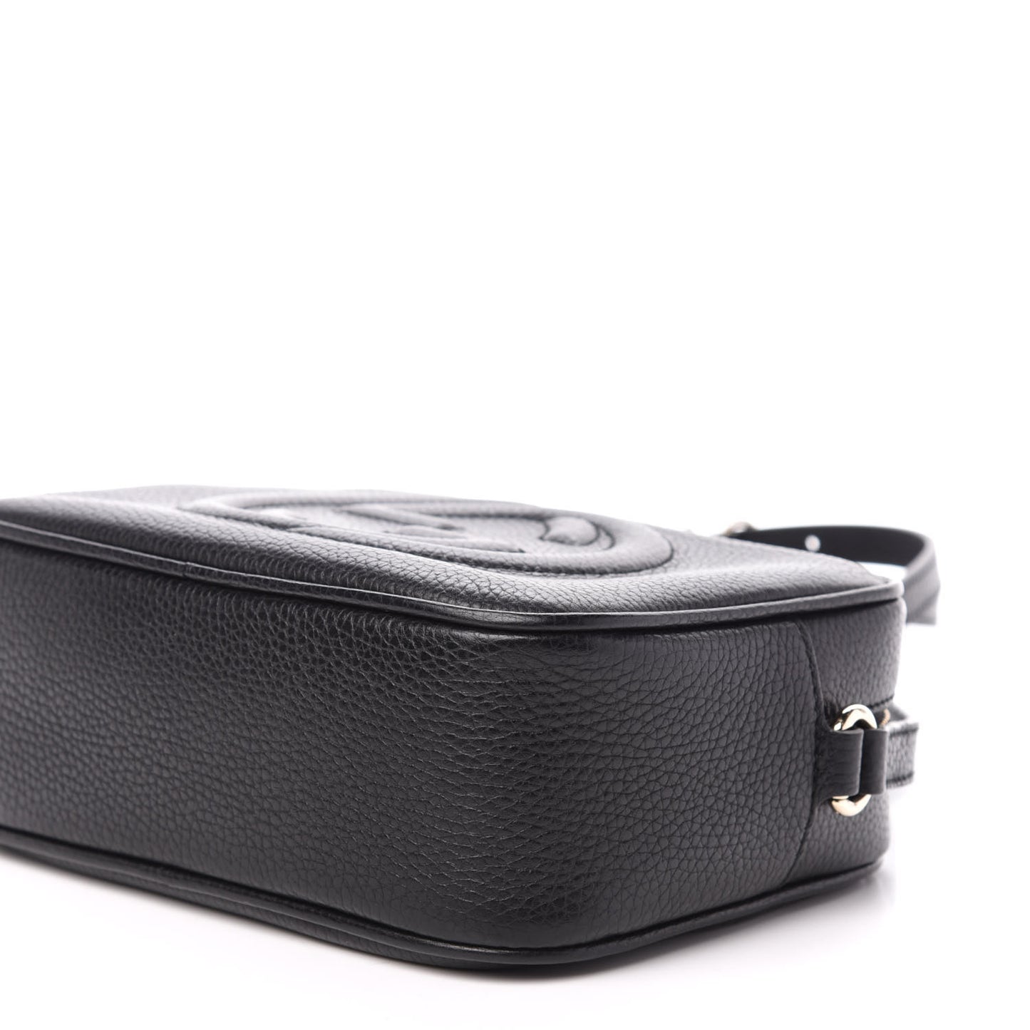 Pebbled Calfskin Small Soho Disco Bag Black