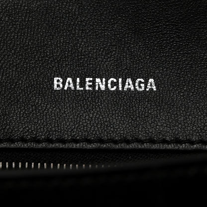 Balenciaga Shiny Calfskin Monochrome Crocodile Embossed Small Hourglass Top Handle Bag Black 6 of 11