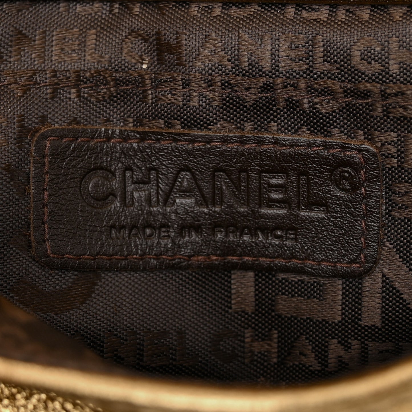 Metallic Lambskin Mini Triple Chain Flap Gold