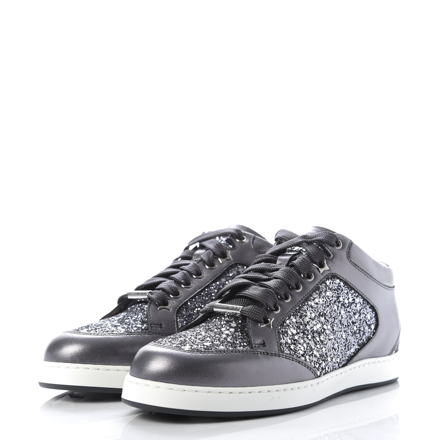Jimmy Choo Glitter Miami Sneakers 36 Grey 3 of 10