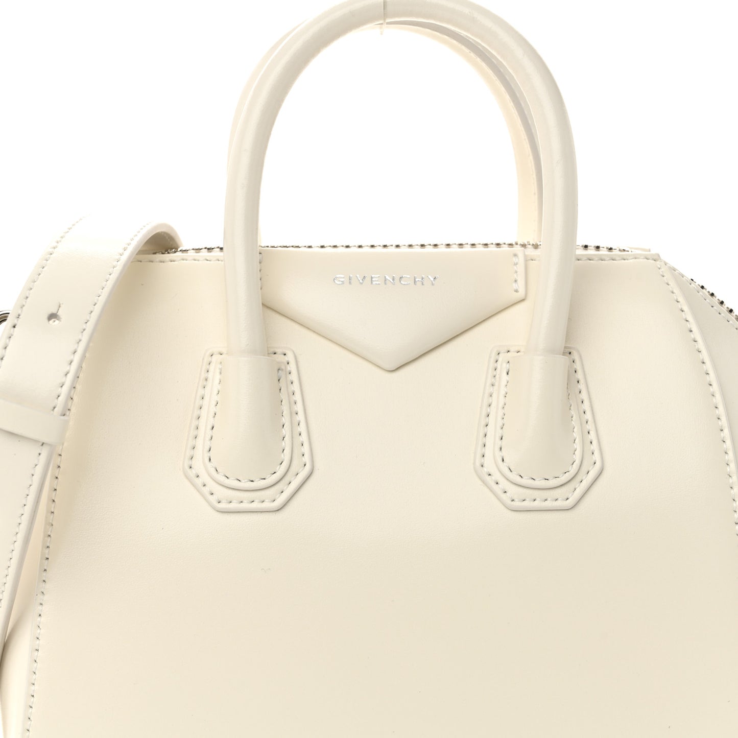 Shiny Lord Calfskin Mini Antigona Ivory
