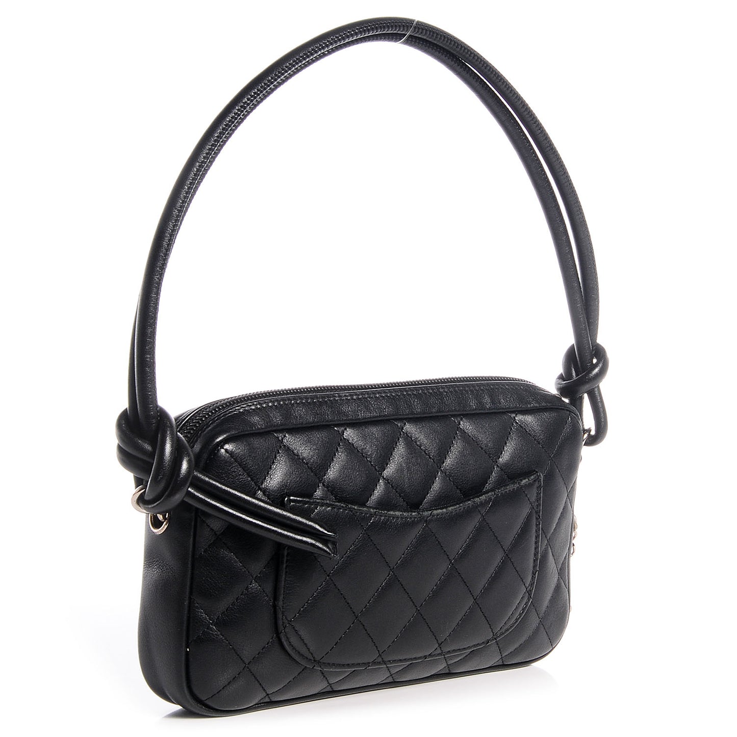 Calfskin Quilted Cambon Pochette Black White