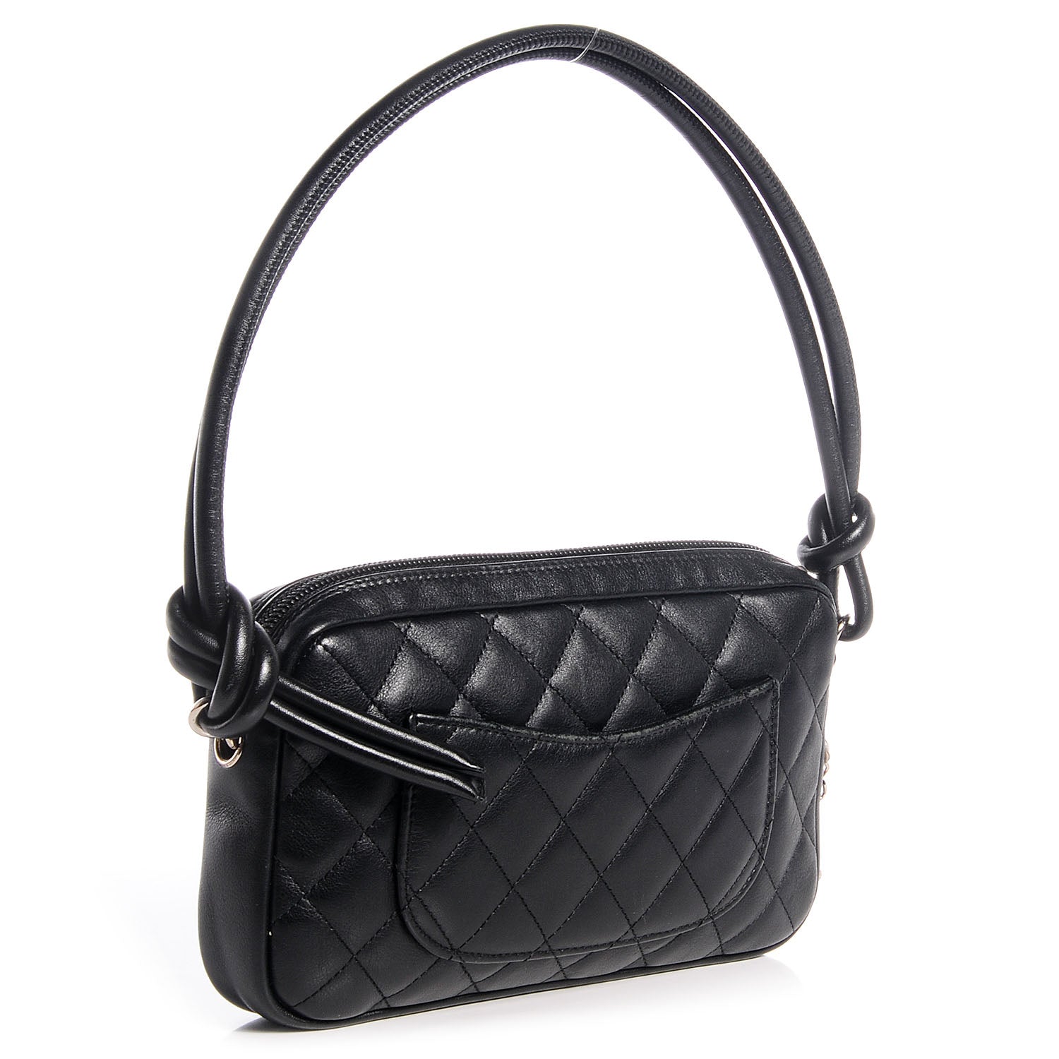 Chanel Calfskin Quilted Cambon Pochette Black White 3 of 9