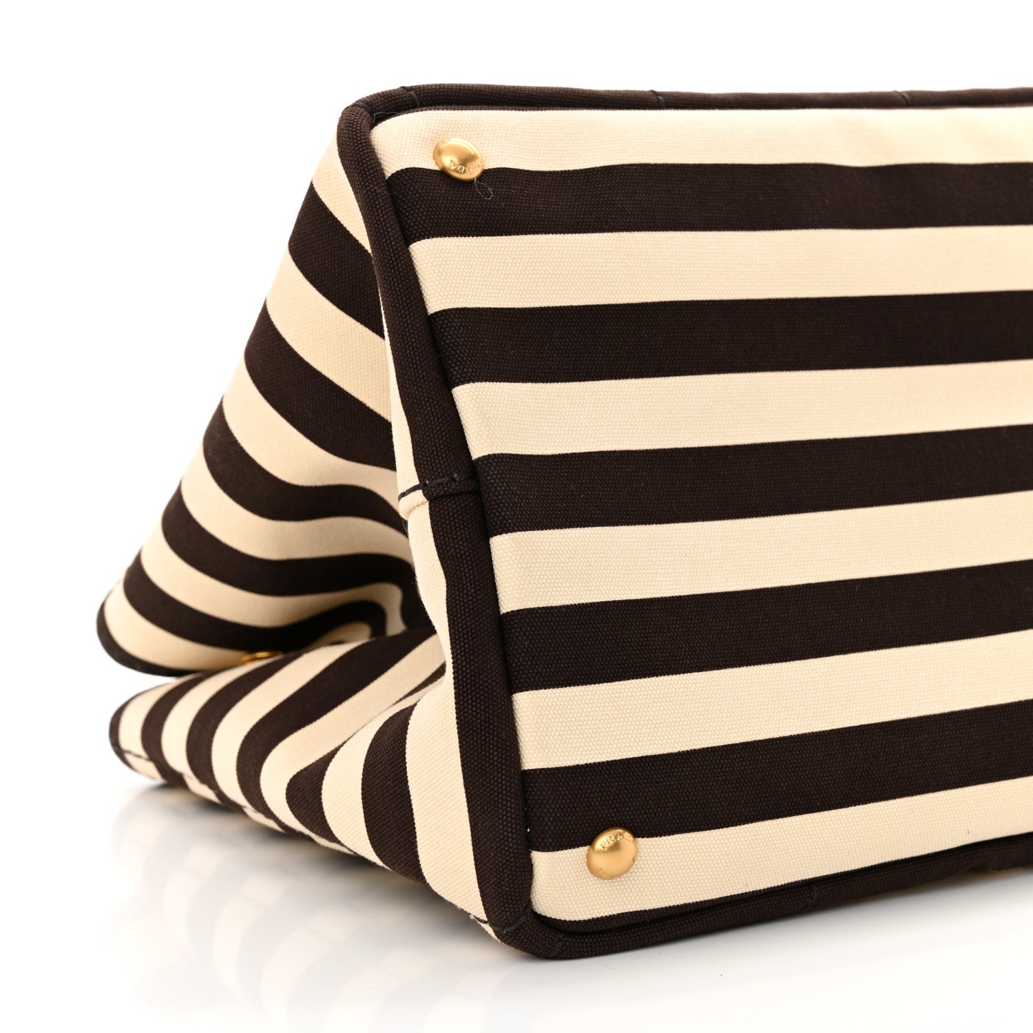Prada Canapa Striped Logo Tote Tabacco 9 of 11