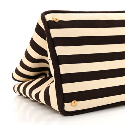 Prada Canapa Striped Logo Tote Tabacco 9 of 11