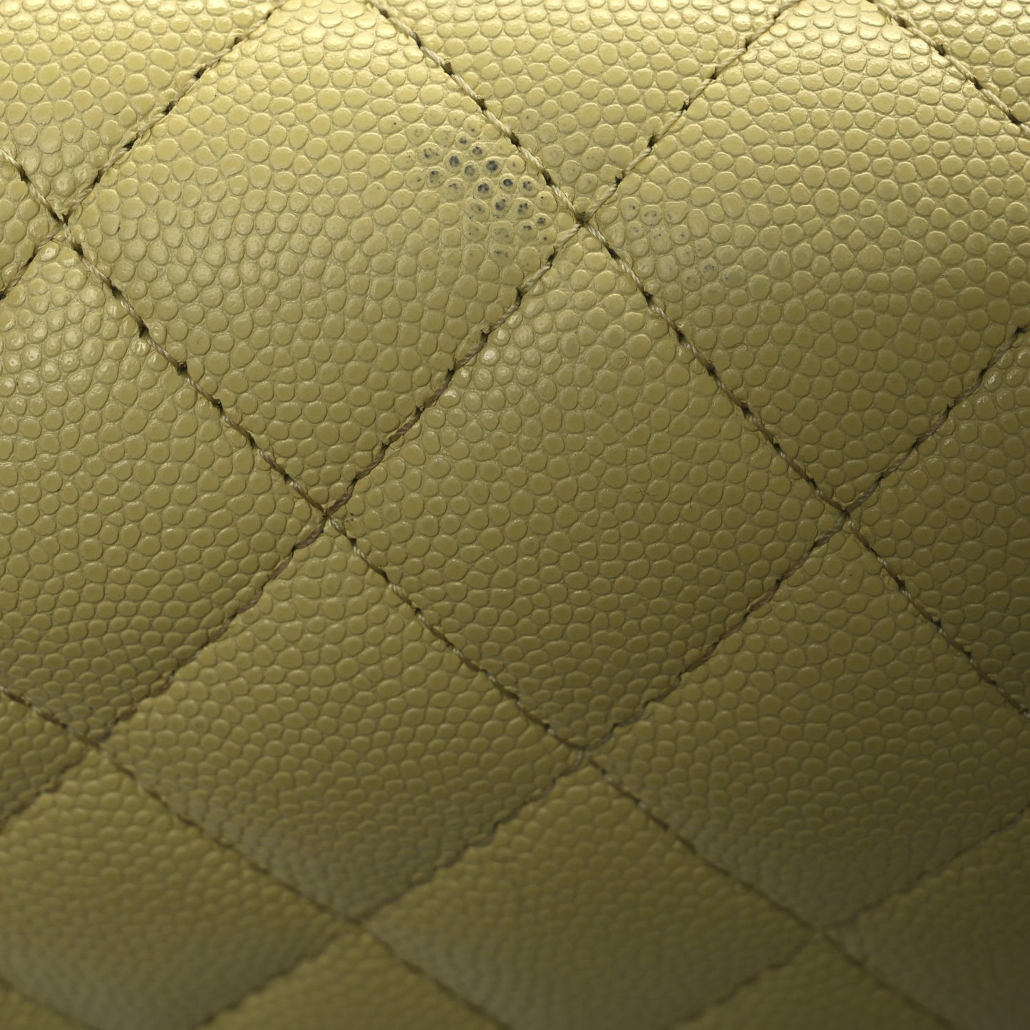 Caviar Quilted Small Double Flap Light Yellow