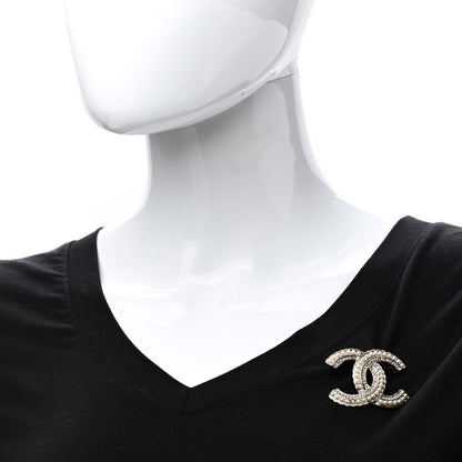 Chanel Pearl Crystal Queen of France CC Brooch Gold 2 of 5