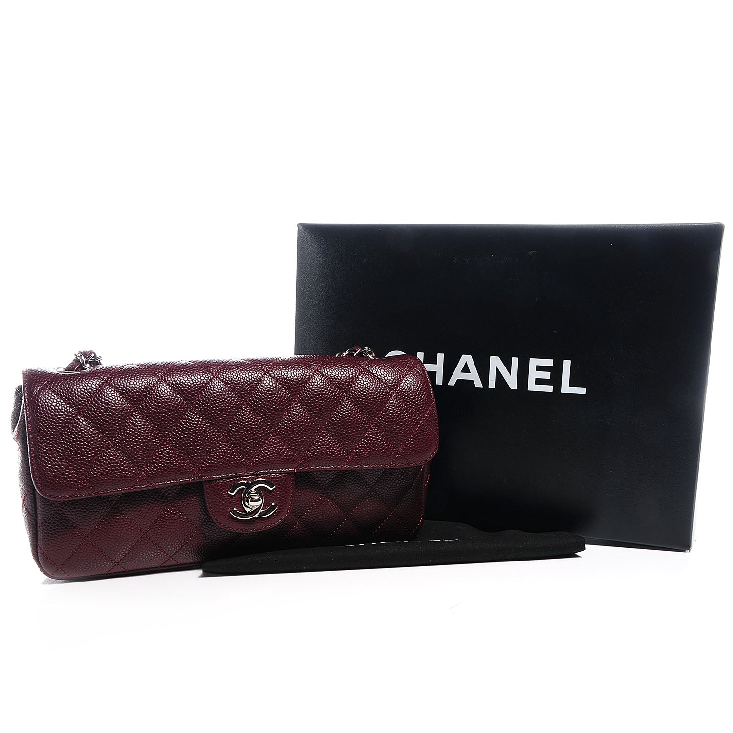 Chanel Caviar East West Flap Bordeaux 5 of 9