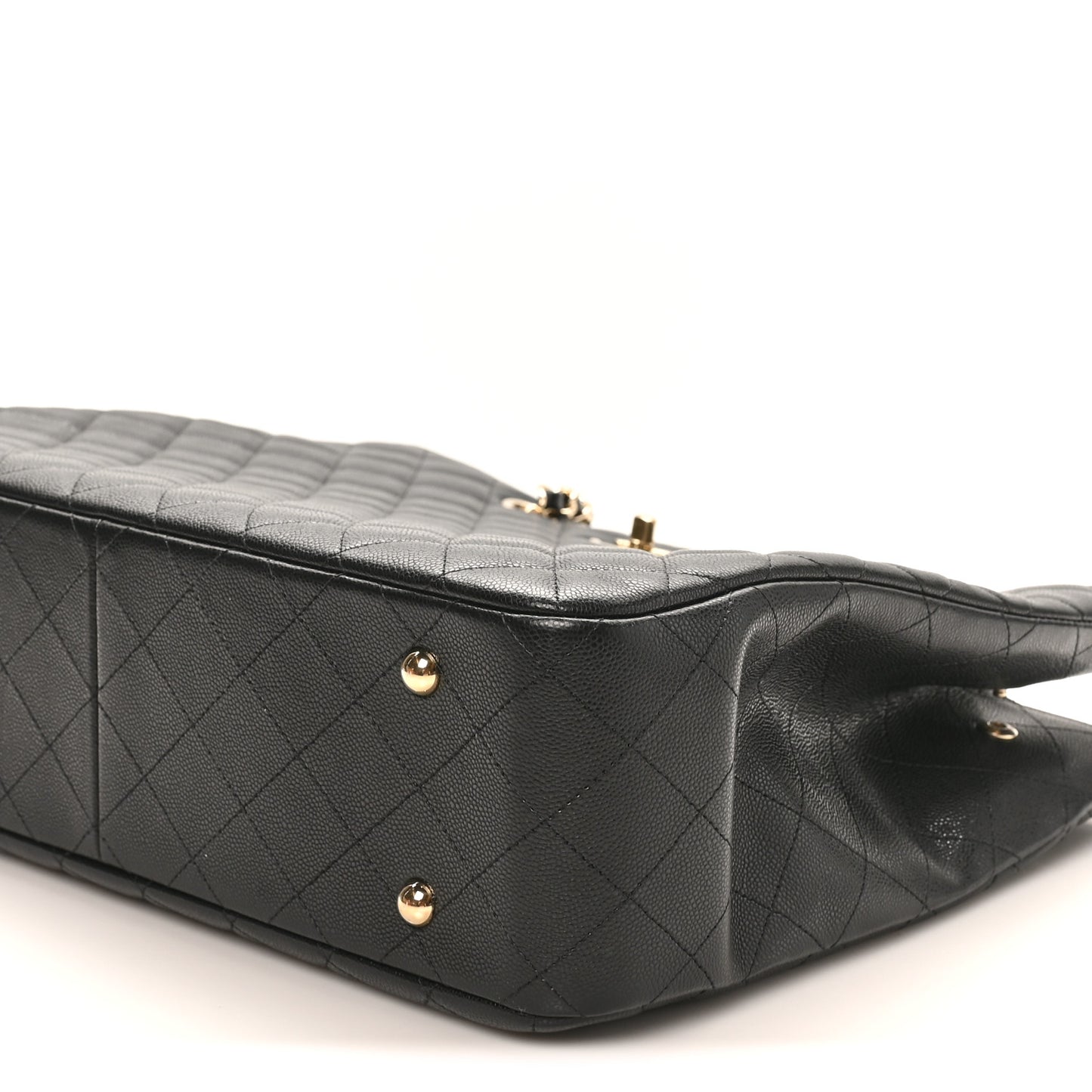Caviar Quilted Large Shopping Tote Black