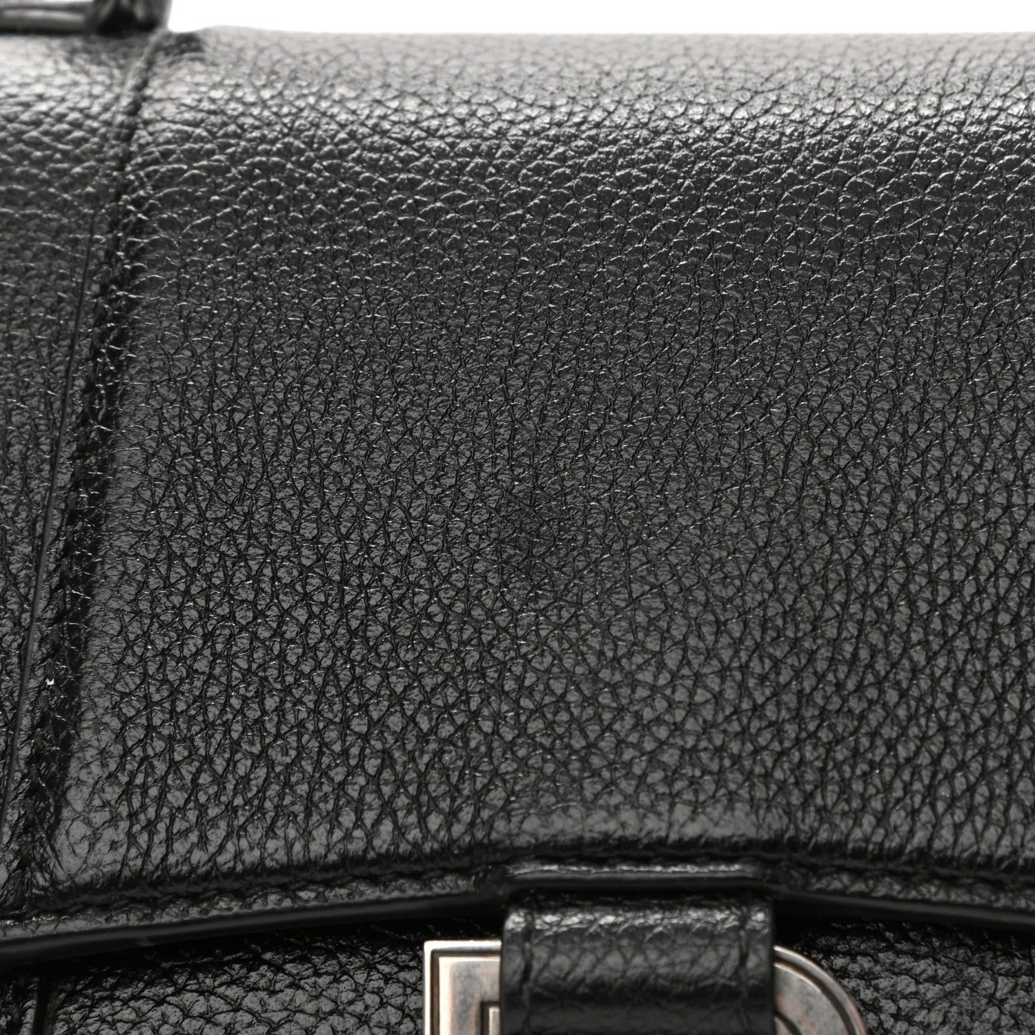 Balenciaga Grained Calfskin Hourglass Top Handle Bag XS Black 10 of 11