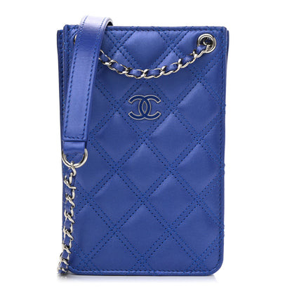 Chanel Calfskin Quilted Crossbody CC Phone Holder Dark Blue 1 of 9
