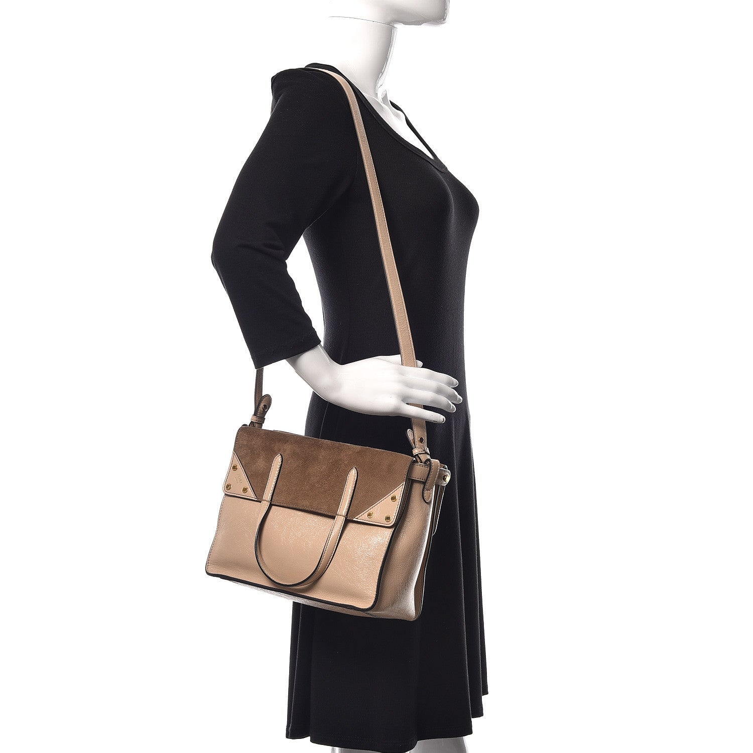 Fendi Agnello Old Shine Vitello Go Rain Large Flip Tote Amido Cocco 2 of 15