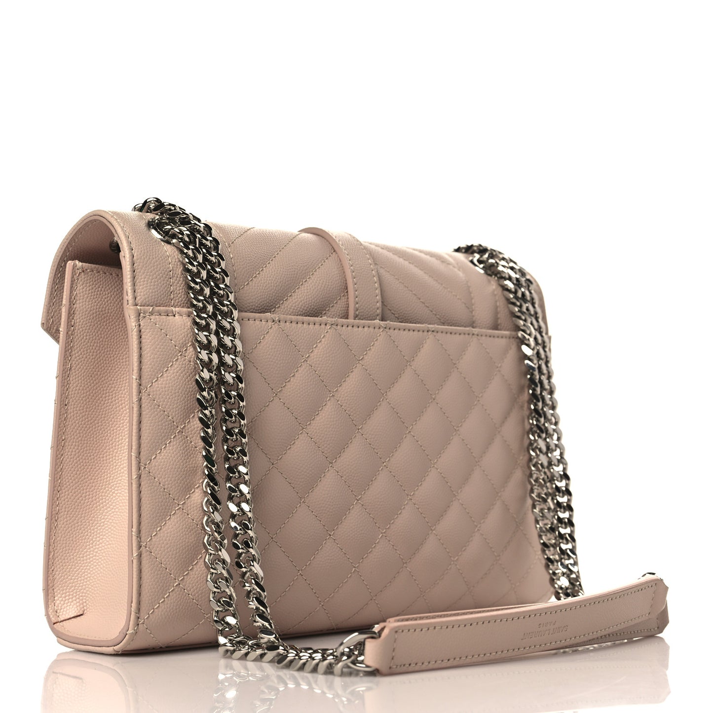 Grain De Poudre Textured Mixed Matelasse Medium Triquilt Monogram Satchel Marble Pink
