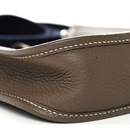 Hermes Taurillon Clemence Amazone Evelyne TPM Etoupe Bleu Indigo 9 of 11