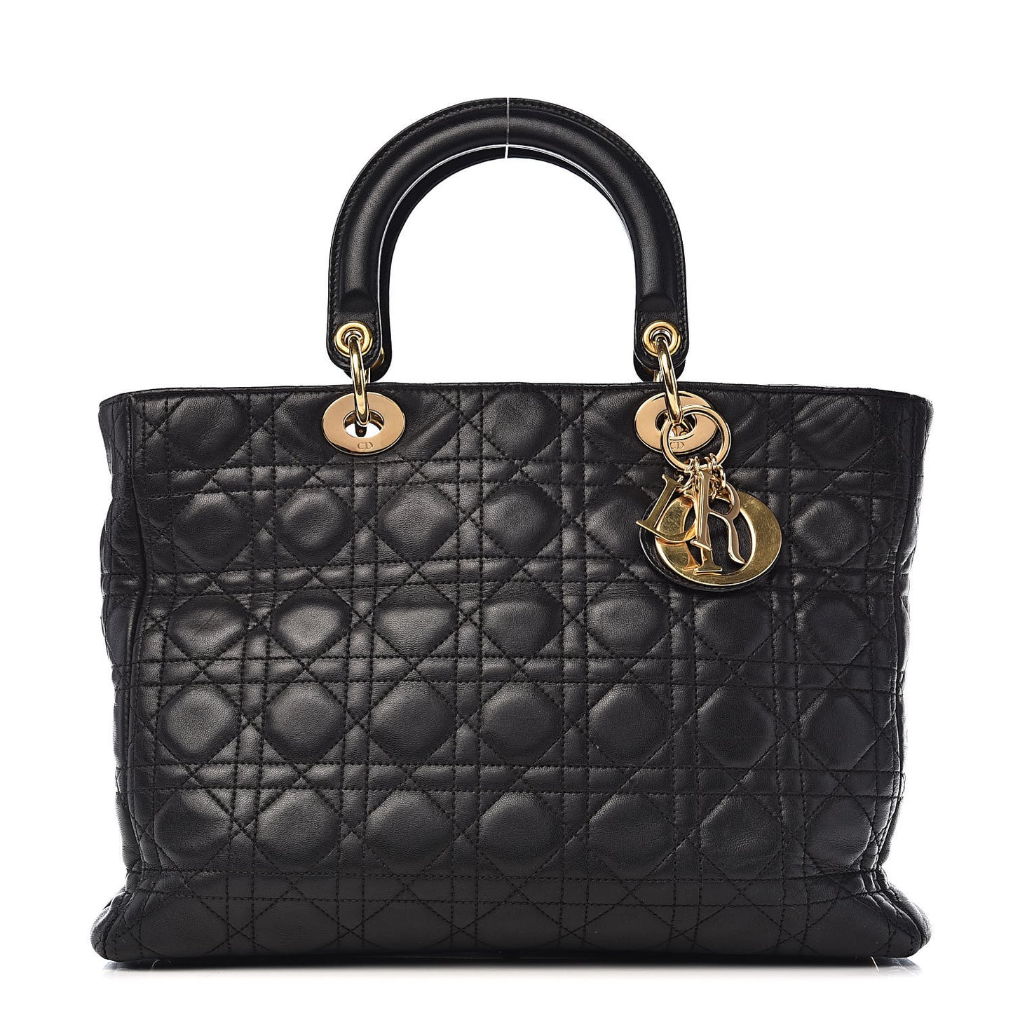 Lambskin Cannage Large Lady Dior Black
